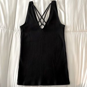 Express Ribbed Strappy V-Neck Tank